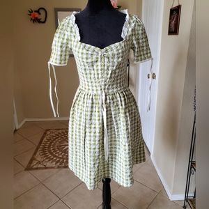 Unique Vintage Smak Parlour Woodstock Gingham Dress XS NWT